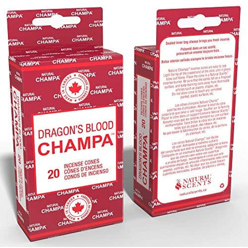 NATURAL SCENTS - DRAGON'S BLOOD CHAMPA - 20 INCENSE CONES