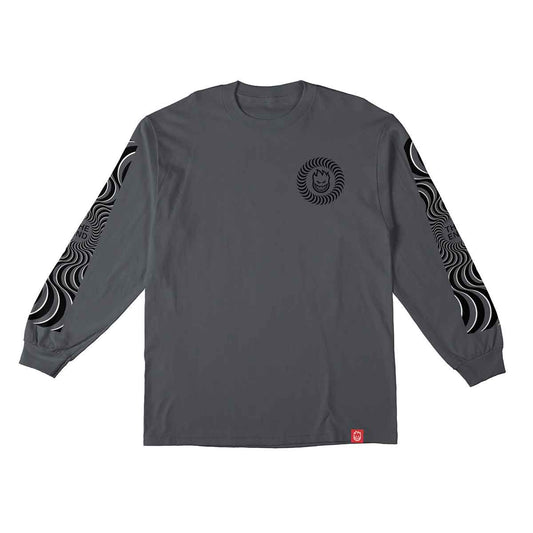 SPITFIRE - CLASSIC SWIRL OVERLAY L/S TEE - CHARCOAL