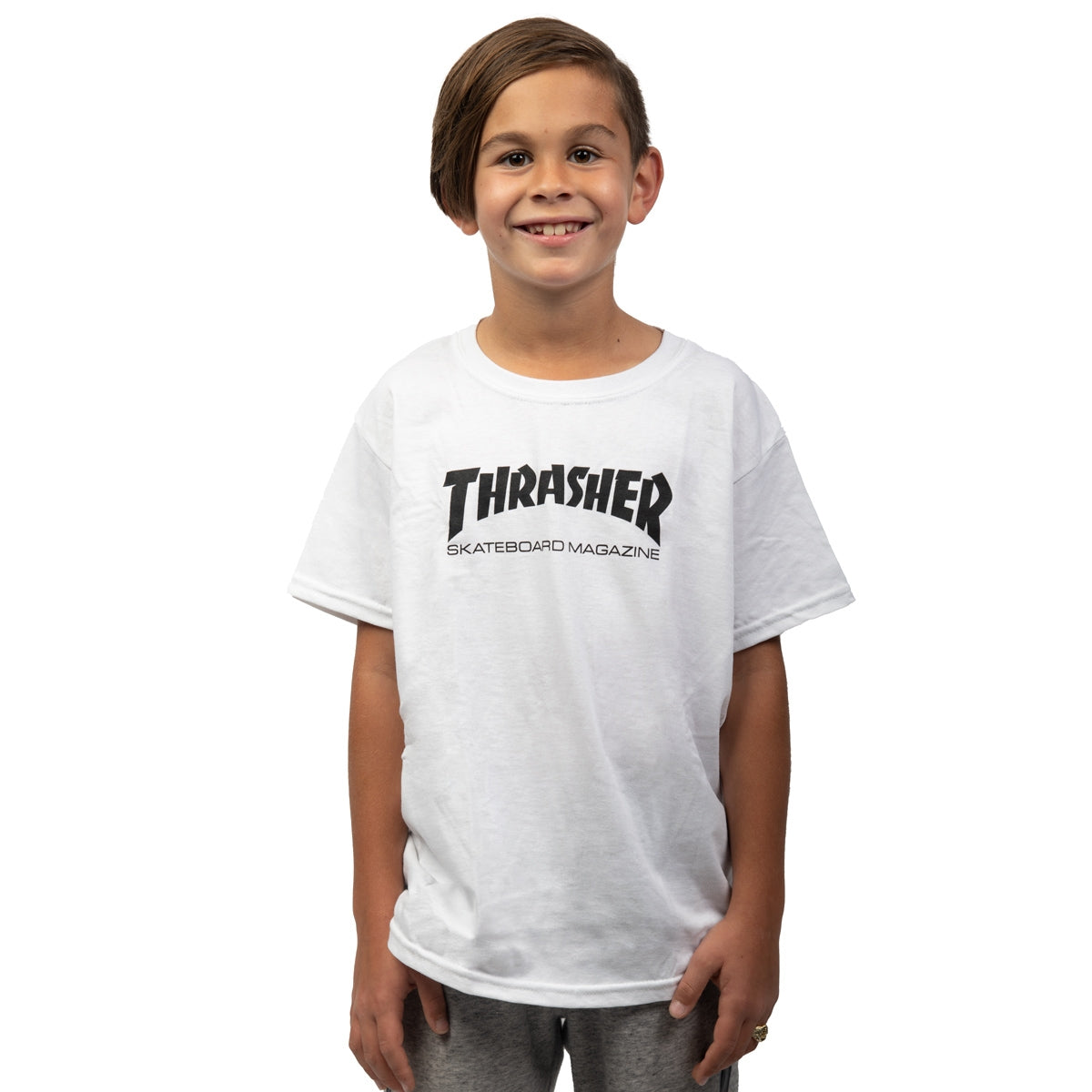 TRASHER - SKATE MAG YOUTH TEE - WHT
