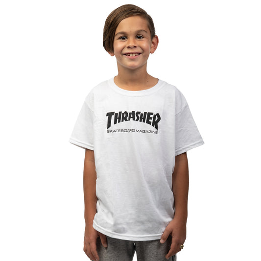 TRASHER -  SKATE MAG YOUTH TEE - WHT